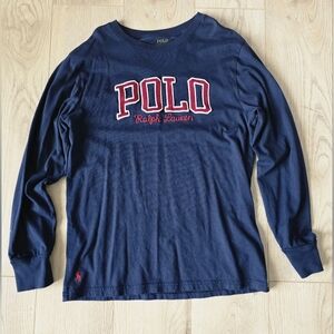 Boys Polo Ralph Lauren Navy Long Sleeve Shirt
